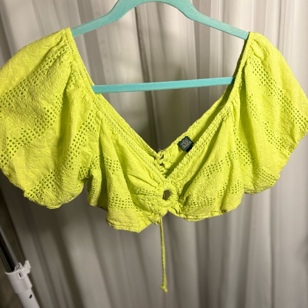 Wild Fable Neon Yellow Lace Blouse